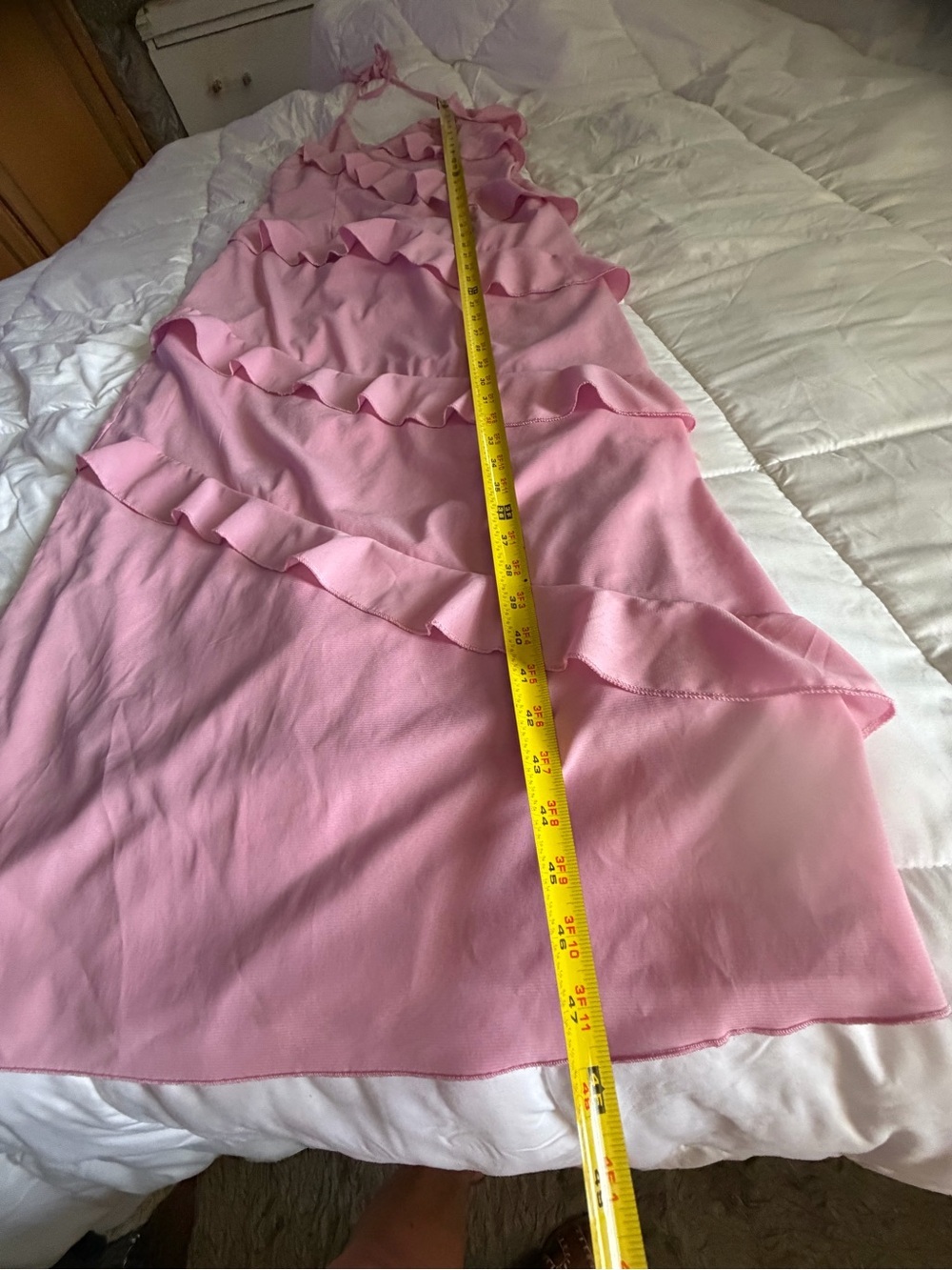Amazon Pink Ruffle Slip Dress - Picture 5 of 8